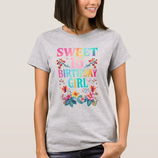 Camiseta Dulce 16 Chica de cumpleaños (Anverso)