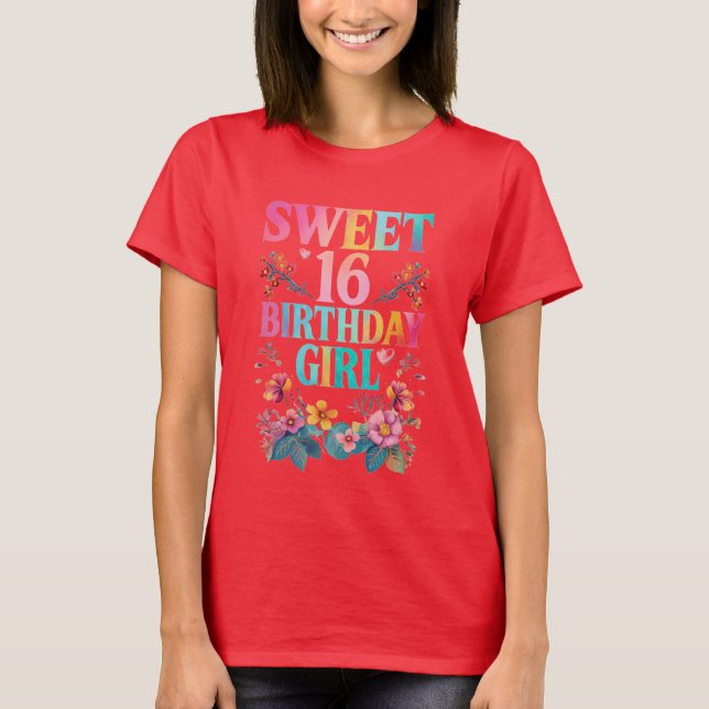 Camiseta Dulce 16 Chica de cumpleaños (Anverso)