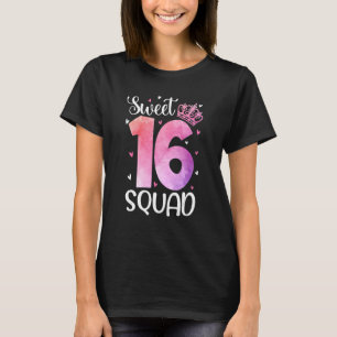 Camiseta Dulce 16 Chica de escuadrón Adolescente 16 cumplea