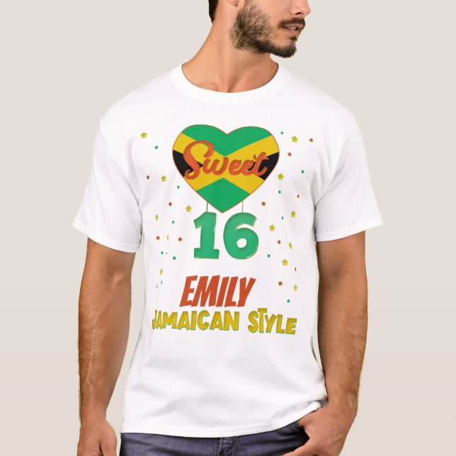 Camiseta Dulce 16 estilo jamaiquino Cumpleaños Chica Vacaci (Anverso)