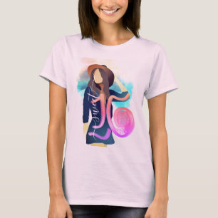 Camiseta Dulce 16 Holografía de Ilustracion Chica Púrpura R