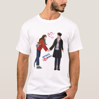 Camiseta dulce adorable pareja linda chica novio viaje nuev