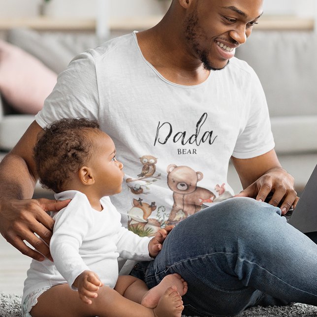 Camiseta Dulce animal del bosque Baby shower Dada Bear (Subido por el creador)