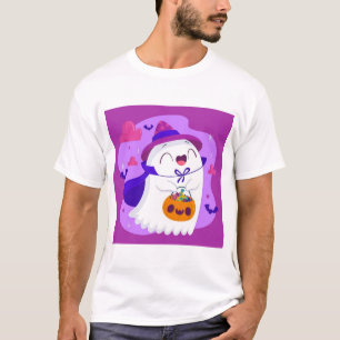 Camiseta Dulce Arte de Fantasma Bruja de Halloween para Tru