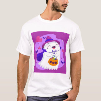 Camiseta Dulce Arte de Fantasma Bruja de Halloween para Tru