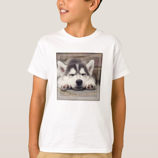 Camiseta Dulce cachorro siberiano espantado (Anverso)
