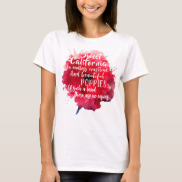 Camiseta Dulce California Red Poppy Romántico Patriótico