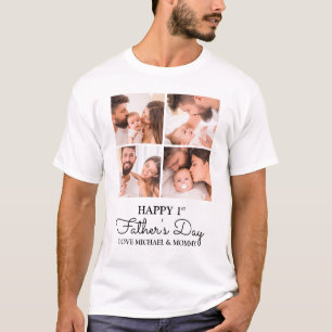 Camiseta Dulce Collage Moderno Feliz Primer Día del Padre