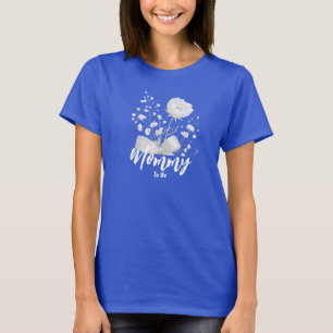 Camiseta Dulce Color Azul Claro Baby Shower de Flores Silve