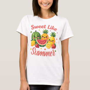Camiseta Dulce Como Amigos de Frutas Lindas de Verano