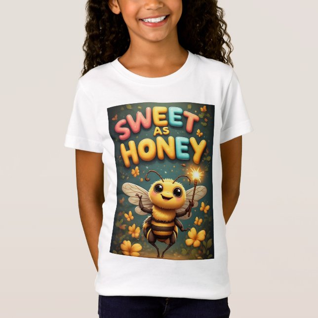 Camiseta Dulce como la miel: adorable abeja de dibujos anim (Anverso)