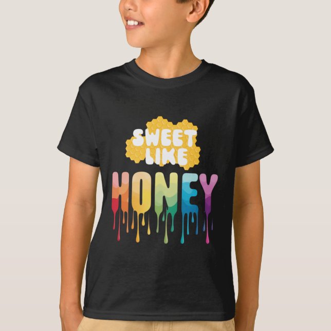Camiseta Dulce Como Miel - Pegatina Cuto Colorido (Anverso)