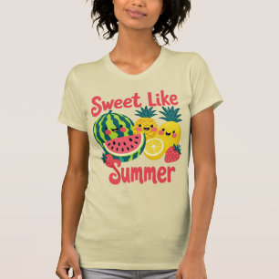 Camiseta Dulce como sandía de verano fresa piña
