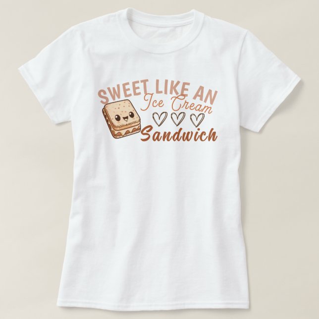 Camiseta Dulce como un sándwich de helado (Diseño del anverso)