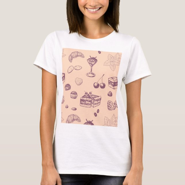 Camiseta Dulce con postres variados. (Anverso)