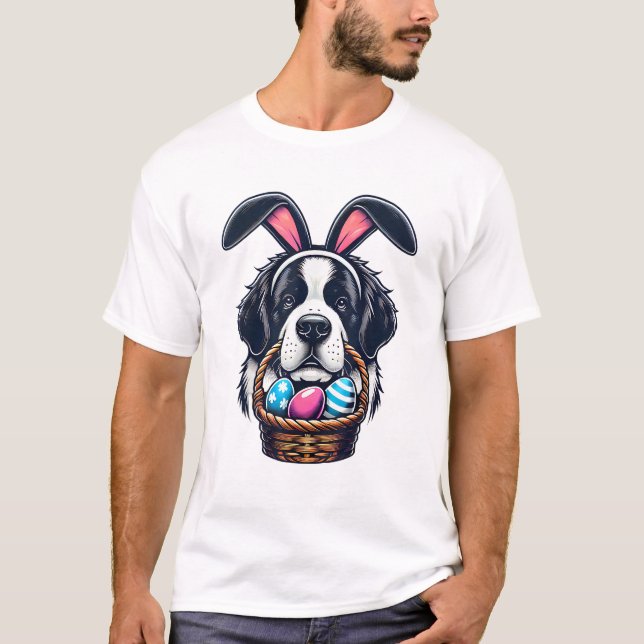 Camiseta Dulce conejo oreja San Bernardo perro huevo de Pas (Anverso)