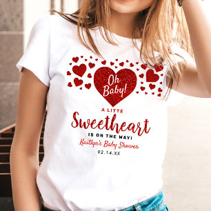 Camiseta Dulce Corazón Baby Shower del Día de San Valentín