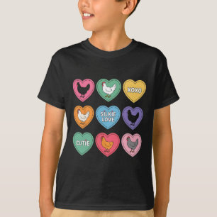 Camiseta Dulce Corazón de Caramelo de Pollo Silkie de San V