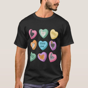 Camiseta Dulce corazón de caramelo de pollo Silkie lindo dí