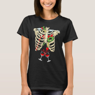 Camiseta Dulce curioso de la costilla de esqueleto Vino en