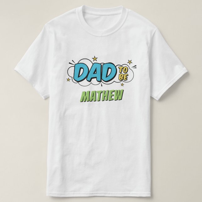 Camiseta Dulce de bebé superhéroe de cómic niño papá (Diseño del anverso)