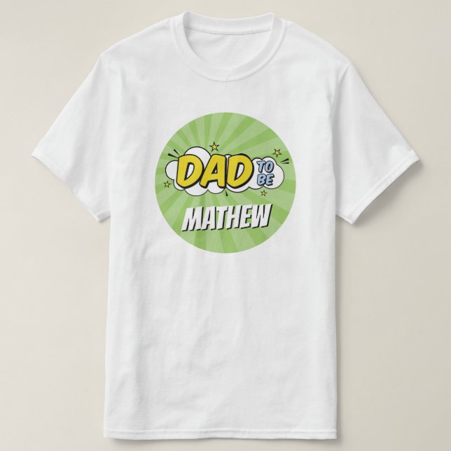 Camiseta Dulce de bebé superhéroe de cómic niño papá (Diseño del anverso)