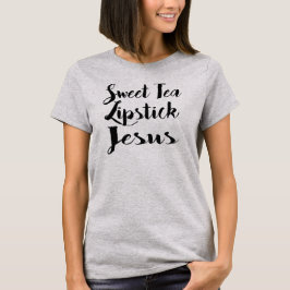 Camiseta dulce de Jesús del lápiz labial del té