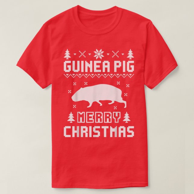 Camiseta Dulce de Navidades feos de cerdo de Guinea (Diseño del anverso)