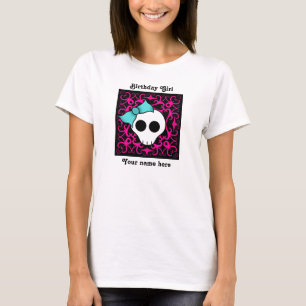 Camiseta Dulce del cráneo del gótico chica de 16 cumplea