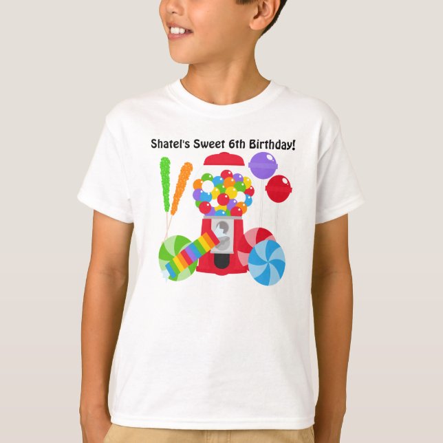 Camiseta dulce del personalizado del cumpleaños (Anverso)