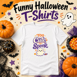 Camiseta Dulce Demasiado Lindo para Asustar Fantasma de Hal