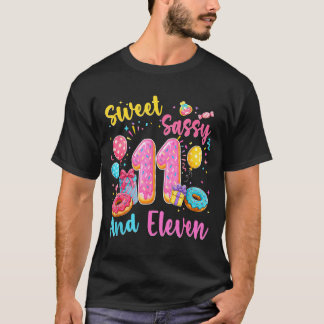 Camiseta Dulce descarada y cumpleaños 11 de donut dulce
