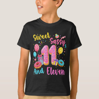 Camiseta Dulce descarada y once cumpleaños 11 dulces donas