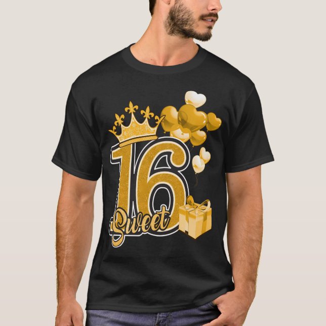 Camiseta Dulce Dieciséis Años Dorados 16 (Anverso)