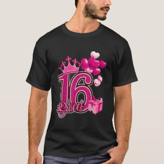 Camiseta Dulce Dieciséis Años Rosa 16 Años Cumpleaños TShir