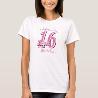 Camiseta Dulce Dieciséis cumpleaños con nombre