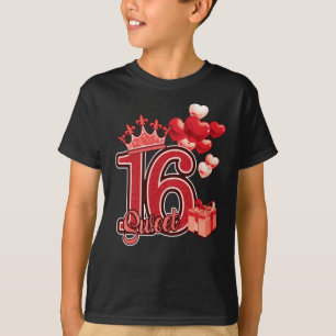 Camiseta Dulce Dieciséis cumpleaños rojo