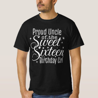 Camiseta Dulce Dieciséis Dieciséis Cumpleaños Tío Orgulloso