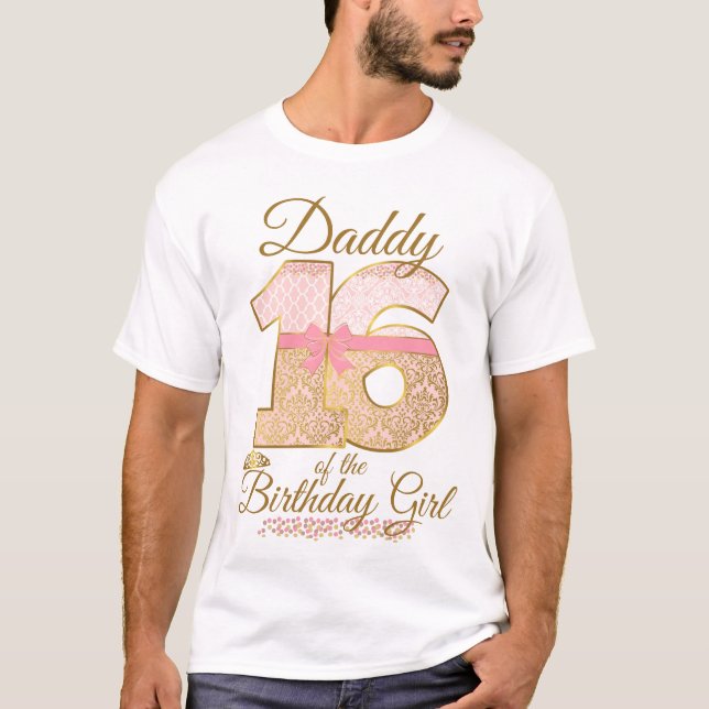 Camiseta Dulce dieciséis papi del Chica de cumpleaños (Anverso)