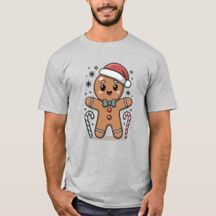 Camiseta Dulce diseño de Navidad de pan de jengibre de dibu