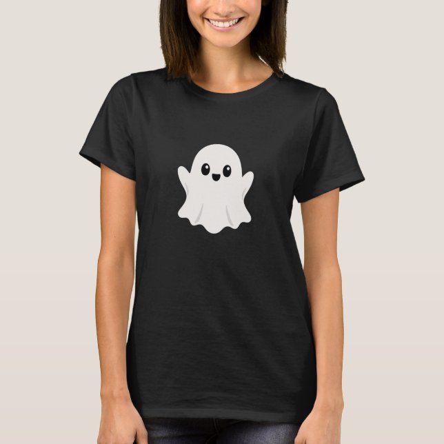 Camiseta Dulce diseño de vector de fantasma Kawaii de Hallo (Anverso)