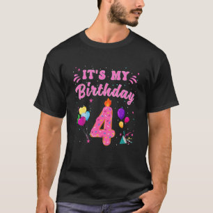 Camiseta Dulce donut es mi cuarto cumpleaños de 4 años