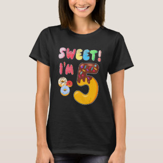 Camiseta Dulce donut es mi quinto cumpleaños de 5 años
