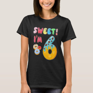 Camiseta Dulce donut es mi sexto cumpleaños de 6 años