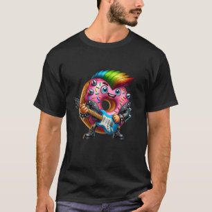 Camiseta Dulce Donut Punk Rock and Roll Goth Donut Guitar B