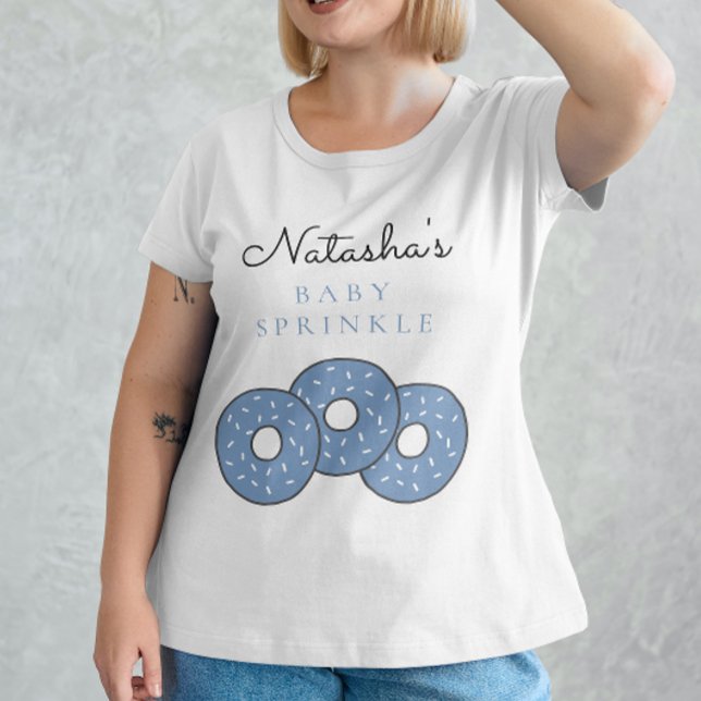 Camiseta Dulce Donuts azules Baby Shower Sprinkle (Subido por el creador)