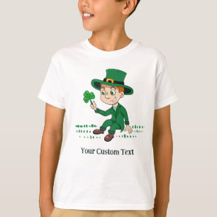 Camiseta Dulce duende de dibujos animados con trébol y arco