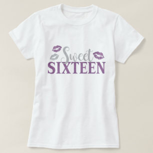 Camiseta Dulce dulce dieciséis 16 cumpleaños morado