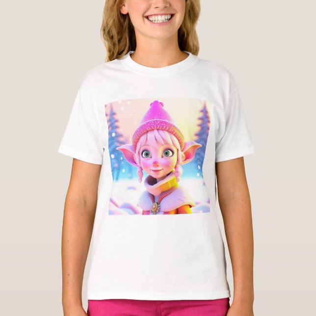 Camiseta Dulce Elfo Rosa Caprichoso Navidad (Anverso)