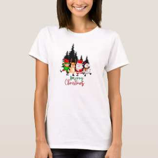 Camiseta Dulce escuadrón de baile de Navidad con Santa y re